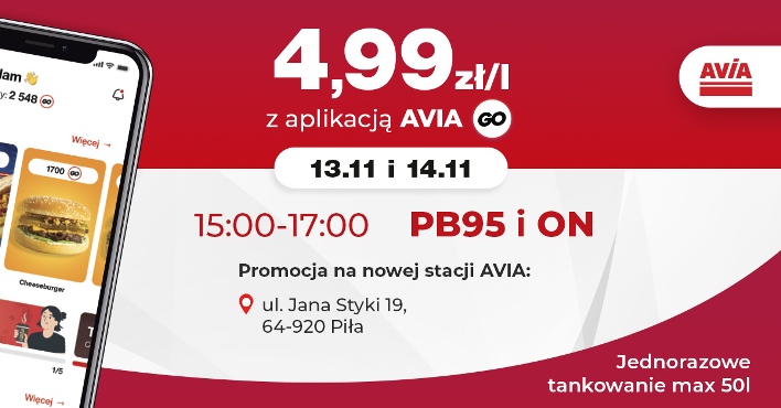avia promocja paliwo pila
